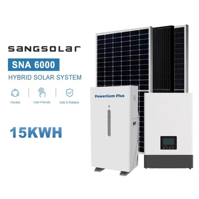 SANGGüneş Invertörü 14.3kwh 15kwh 20kwh 25kwh 30kwh lityum batarya hibrit güneş sistemi 10kw