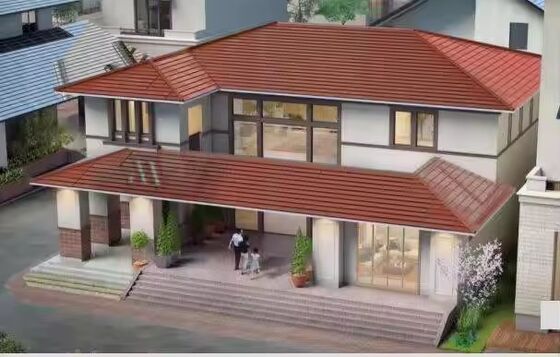 Uzun Boylu Kırmızı/Yeşil Monokristal Güneş Çatı Taşları - 86W Yüksek Güçlü Renkli PV, 154W/m2, Estetik ve Verimli